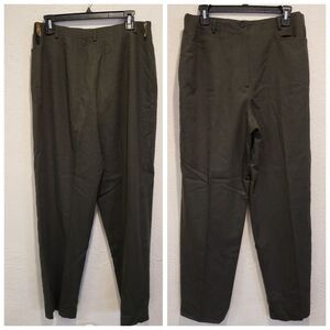 TALBOTS Straight Leg DRESS PANTS Flat Front Trousers WOOL STRETCH Black SZ 12